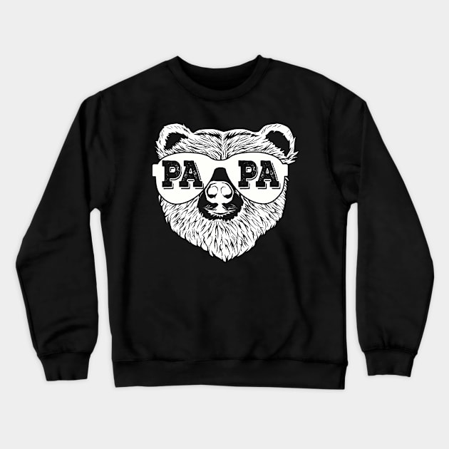 Retro Papa Bear New Dad Father's Day Daddy Birthday Family Crewneck Sweatshirt by SilverLake